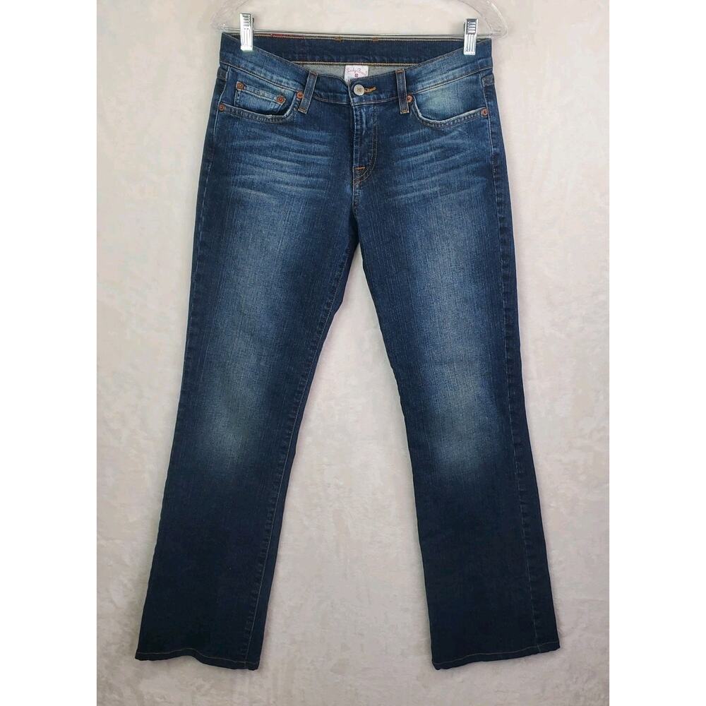 Lucky Brand Dungarees Women Sz 6 Blue Denim Mid Rise Flare Jeans Montesano